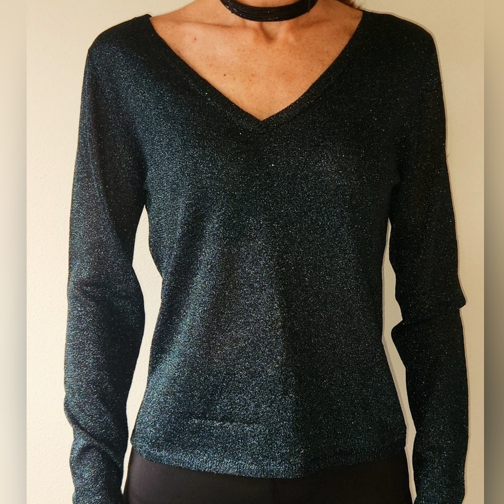 Glitter V shaped sweater